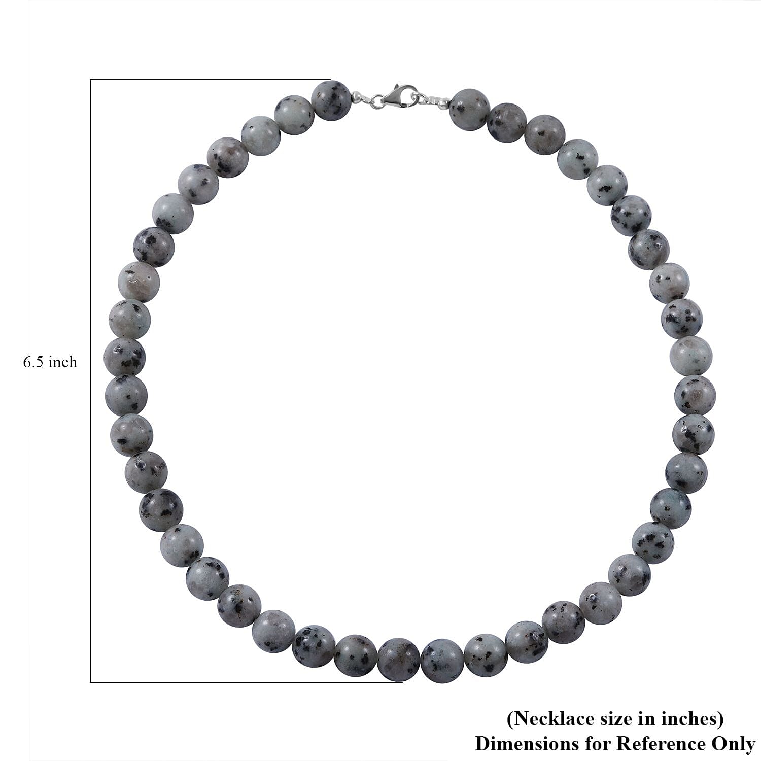 Dolomite 10mm Beaded 320.00 ctw Necklace 18 Inches in Sterling Silver