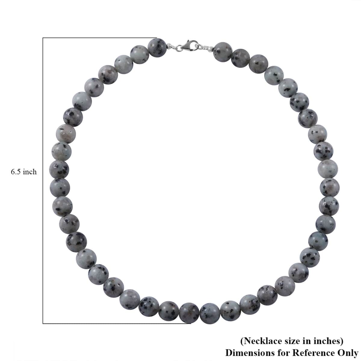 Dolomite 10mm Beaded 320.00 ctw Necklace 18 Inches in Sterling Silver image number 4