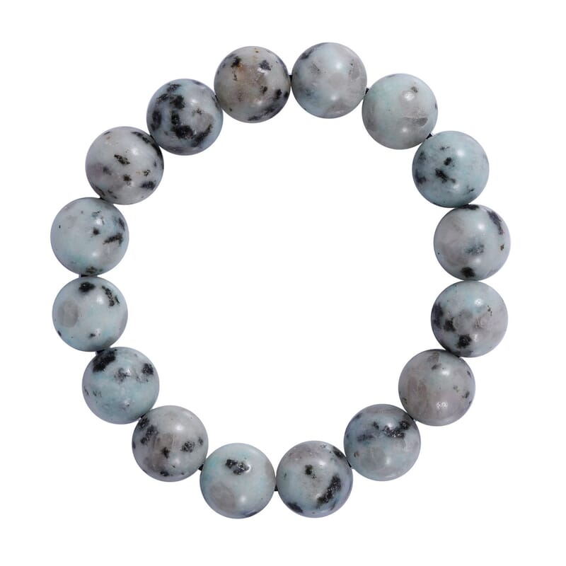 Dolomite 12mm 180.00 ctw Beaded Stretch Bracelet