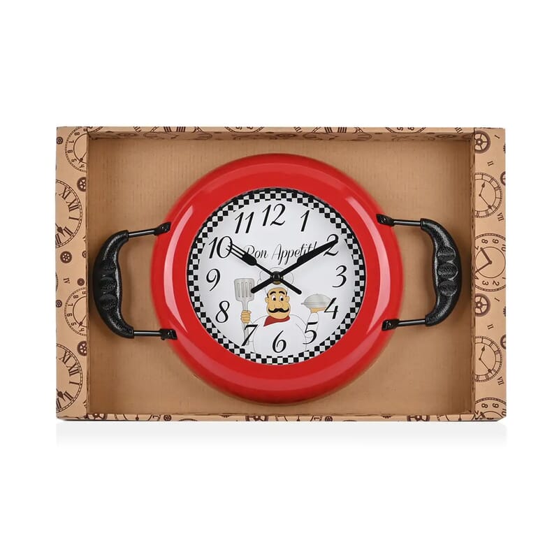 Double Ear Frying Pan Wall Clock (1xAA Battery Not Included)