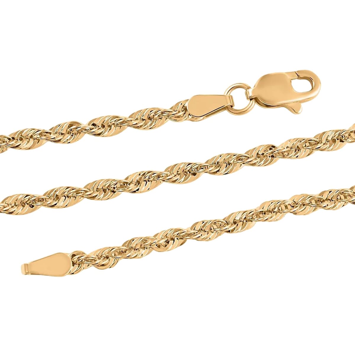 14K Yellow Gold 1.5mm Rope Chain Necklace 20 Inches 1.6 Grams image number 2