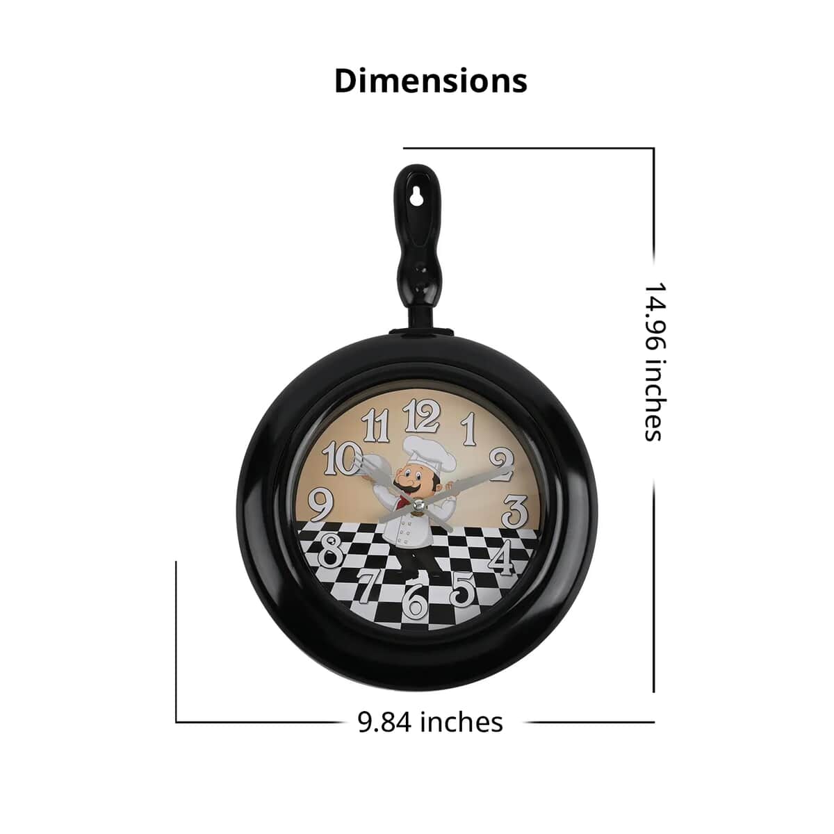 Frying Pan Wall Clock (1xAA Battery Not Included) image number 4