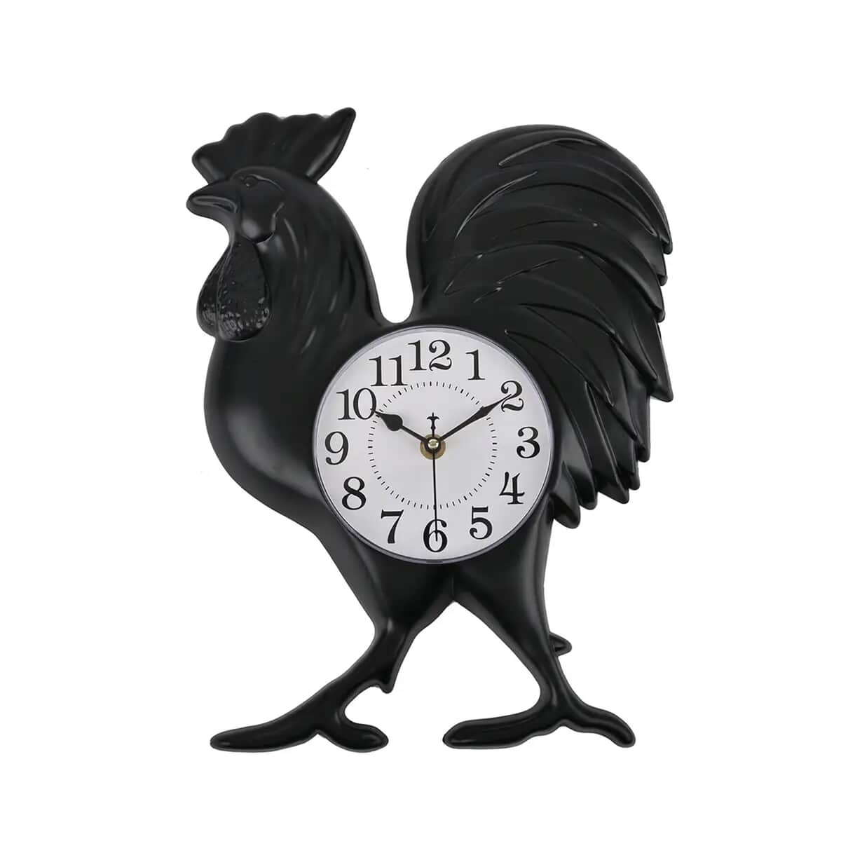 Black Rooster Shaped Wall Clock (1xAA Battery Not Included) image number 0