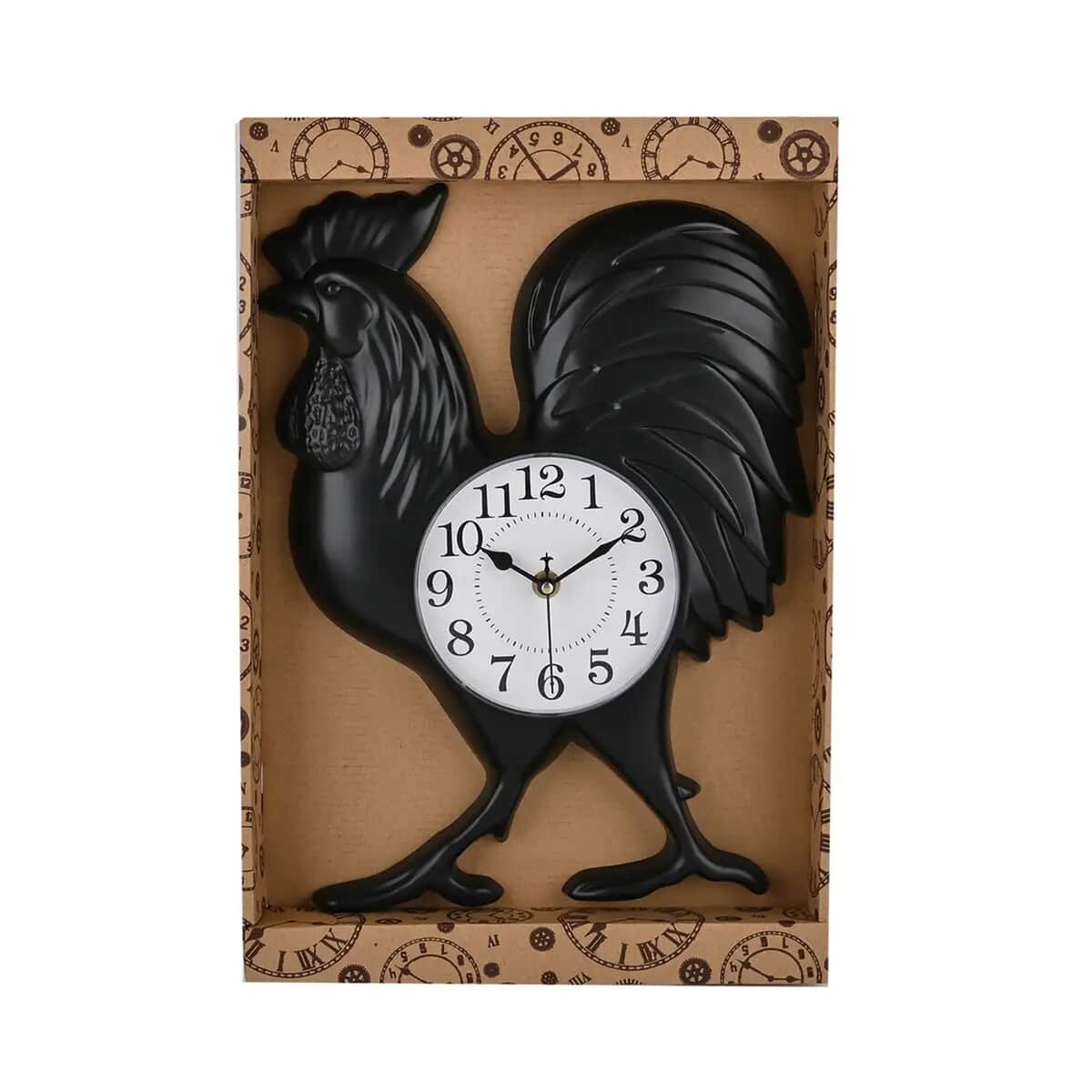 Black Rooster Shaped Wall Clock (1xAA Battery Not Included) image number 6