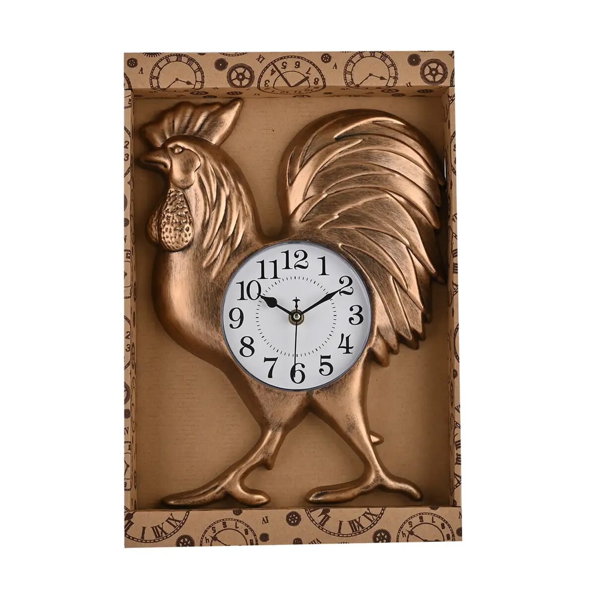 Brown Rooster Shaped Wall Clock (1xAA Battery Not Included) image number 6