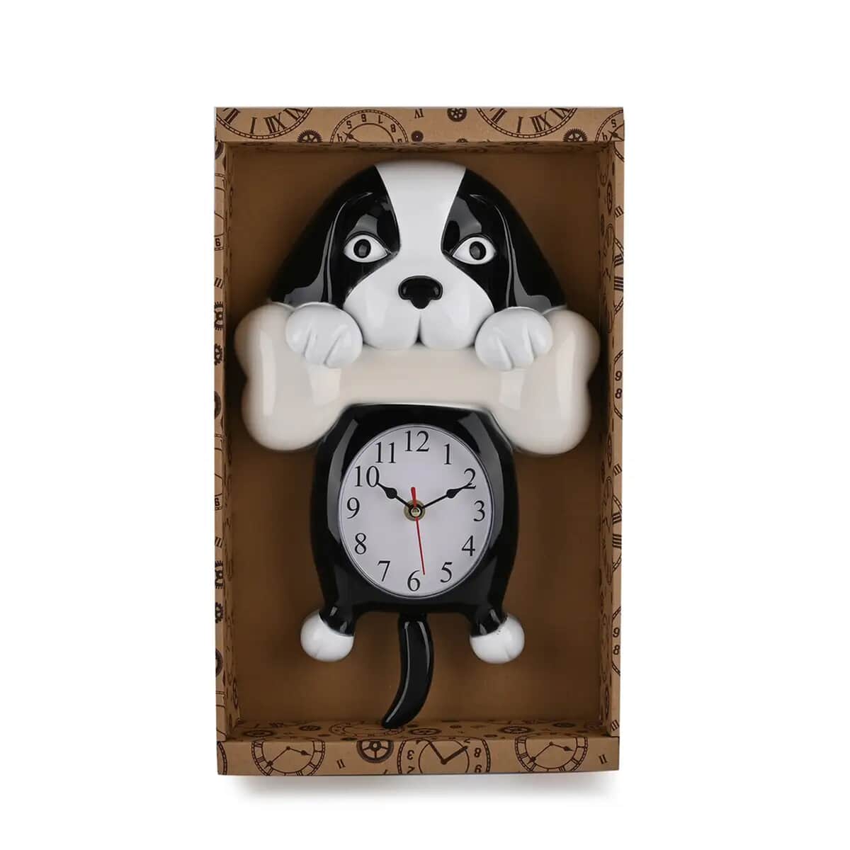 Black Dog Shaped Wall Clock with Moving Tail (14.17"x9.37"x2.51") (1xAA Battery Not Included) image number 6