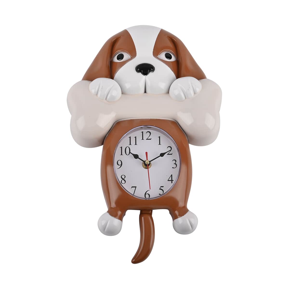 Brown Dog Shaped Wall Clock with Moving Tail (1xAA Battery Not Included) image number 0