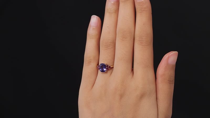 Luxoro 14K Yellow Gold AAA Tanzanite and Ouro Fino Rubellite Ring 2.35 ctw