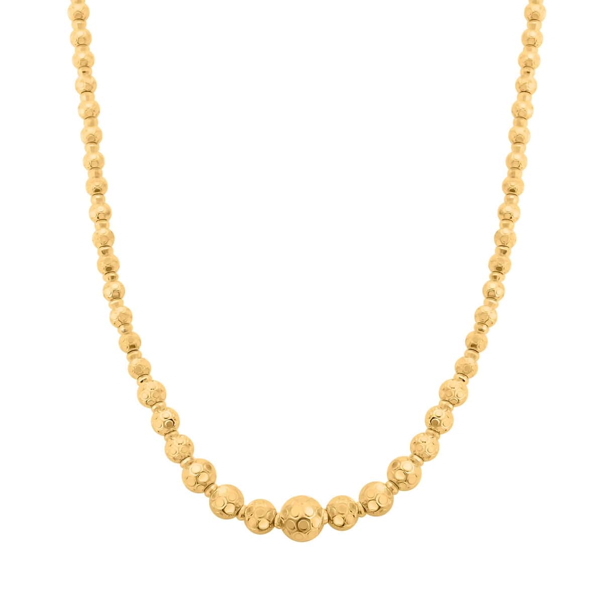 24K Yellow Gold Electroform 5mm Beaded Chain Necklace 20-21 Inches 35.65 Grams image number 0