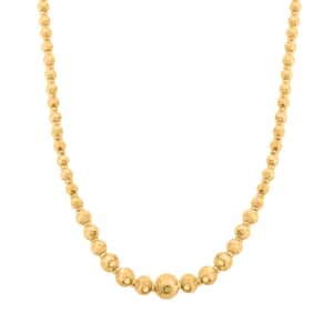 24K Yellow Gold Electroform 5mm Beaded Chain Necklace 20-21 Inches 35.65 Grams