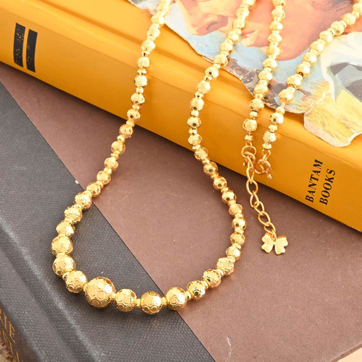 24K Yellow Gold Electroform 5mm Beaded Chain Necklace 20-21 Inches 35.65 Grams image number 1