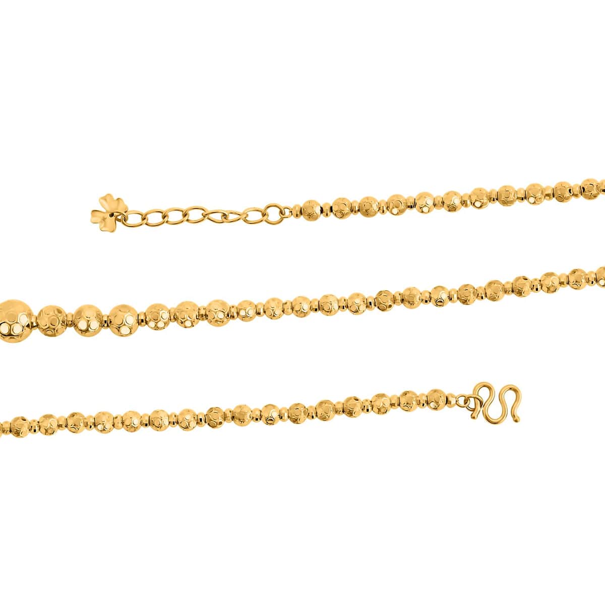 24K Yellow Gold Electroform 5mm Beaded Chain Necklace 20-21 Inches 35.65 Grams image number 2