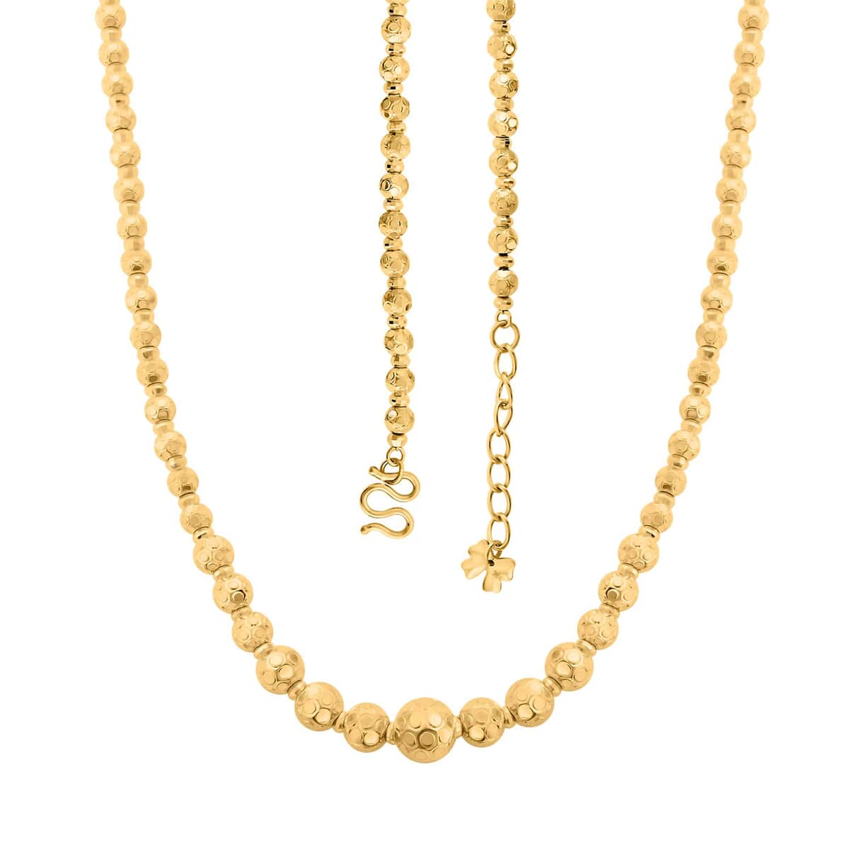 24K Yellow Gold Electroform 5mm Beaded Chain Necklace 20-21 Inches 35.65 Grams image number 3