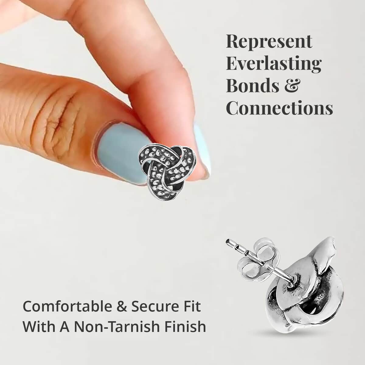 Bali Legacy Sterling Silver Dragon Skin Knot Earrings 4.75 Grams image number 3