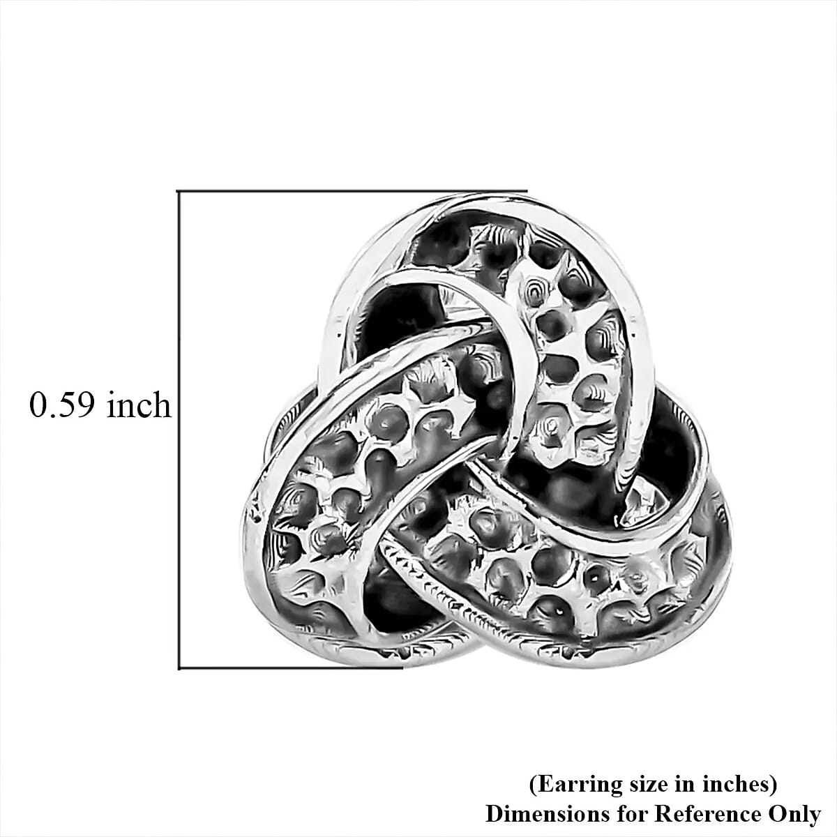 Bali Legacy Hammer Textured Knot Earrings in Sterling Silver 4.75 Grams image number 6