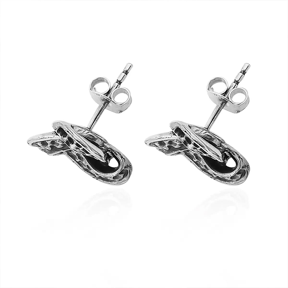 Bali Legacy Hammer Textured Knot Earrings in Sterling Silver 4.75 Grams image number 8