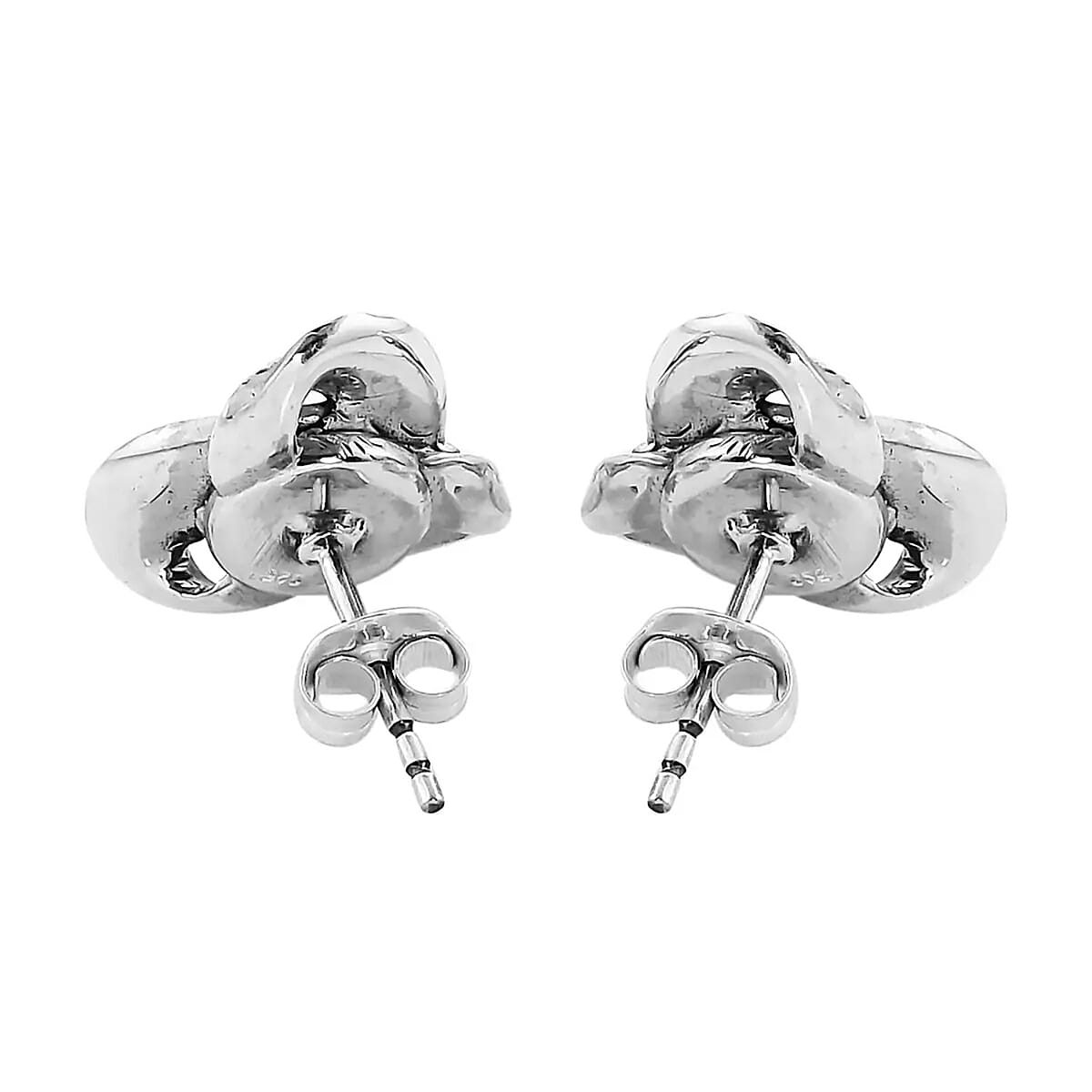 Bali Legacy Hammer Textured Knot Earrings in Sterling Silver 4.75 Grams image number 9
