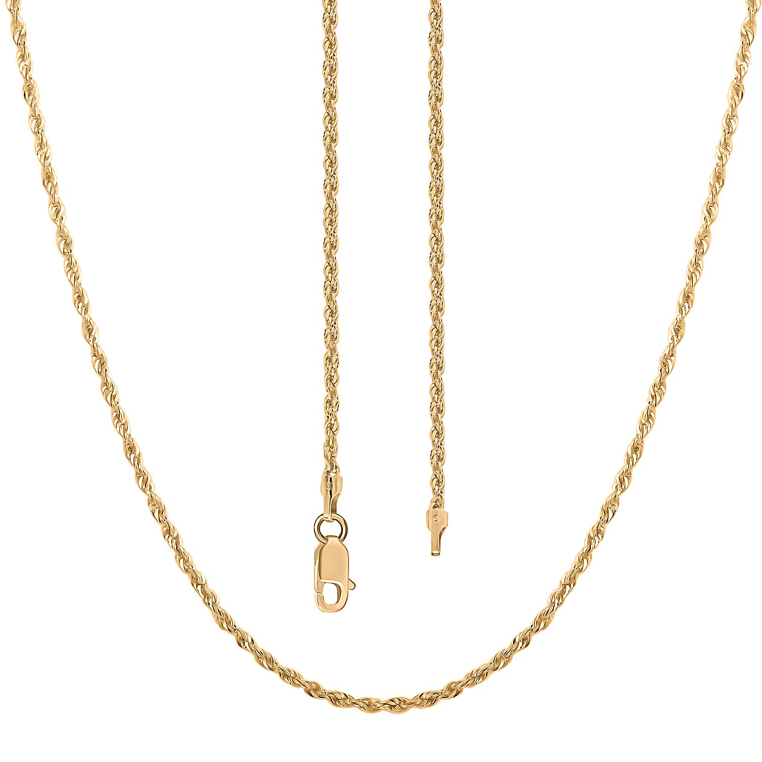 アクセサリー 10K Gold Rope Necklace 51cm 1.5mm Buy 10K Yellow Gold 1.5mm Rope Chain Necklace 22 Inches 1.5 Grams