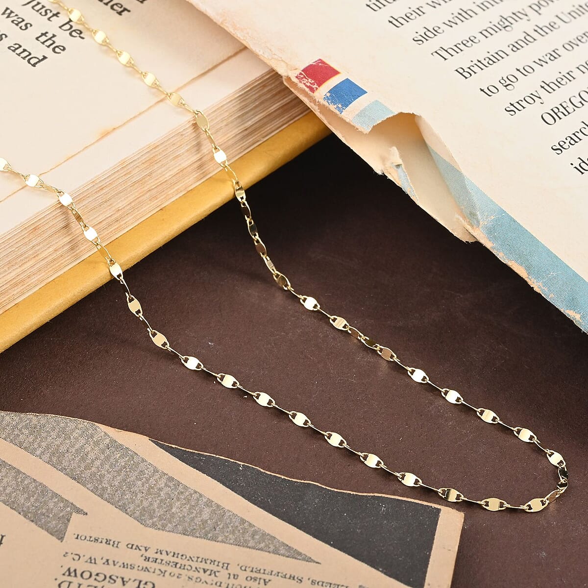 10K Yellow Gold 1.5mm Mirror Chain Necklace 18 Inches 1.3 Grams image number 1