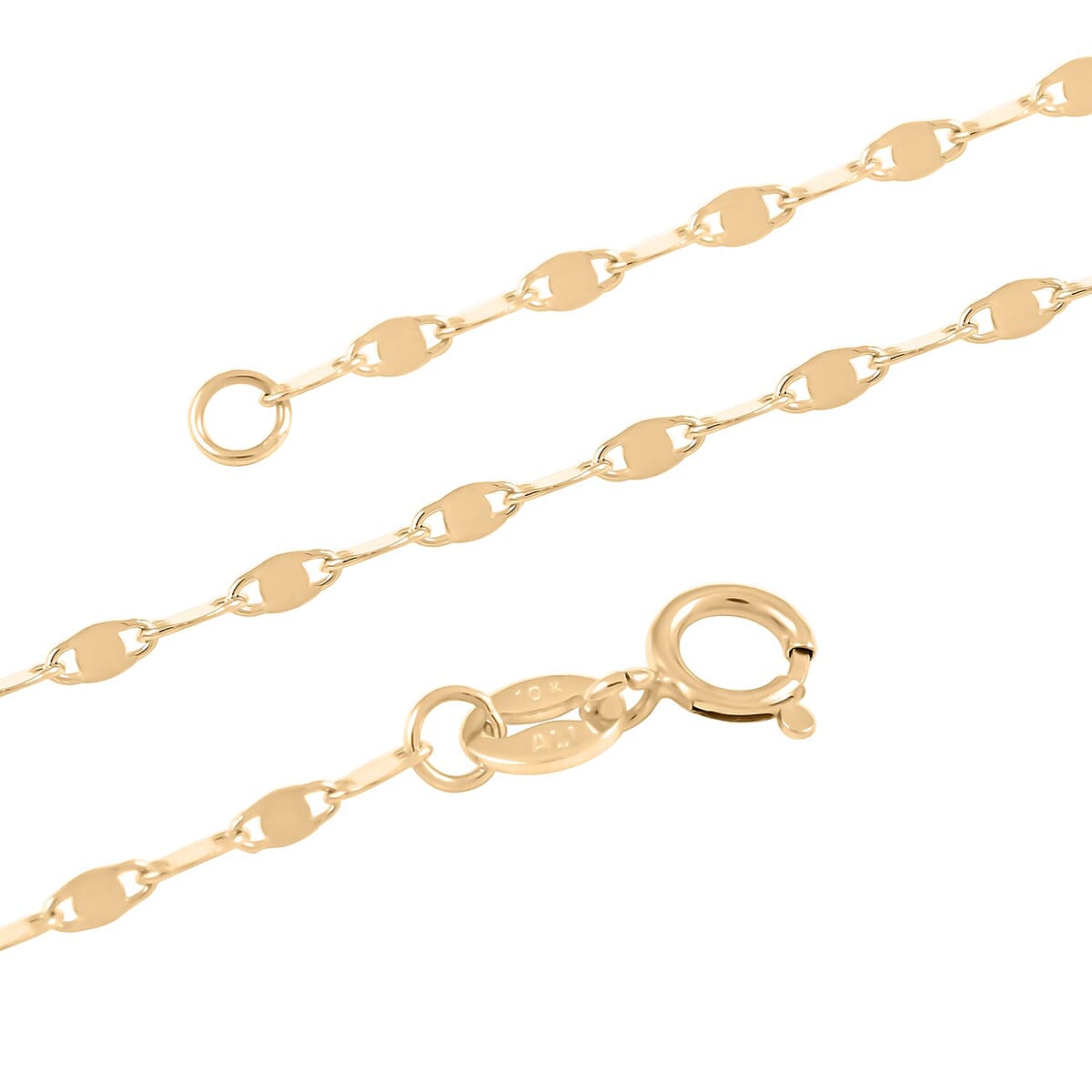 10K Yellow Gold 1.5mm Mirror Chain Necklace 18 Inches 1.3 Grams image number 2