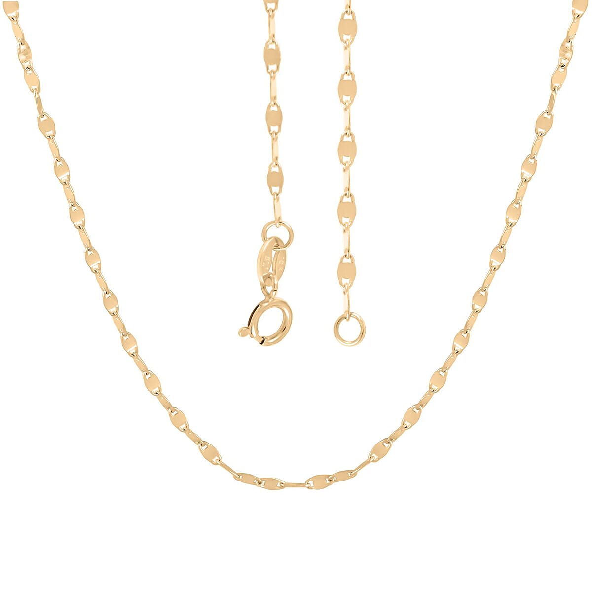 10K Yellow Gold 1.5mm Mirror Chain Necklace 18 Inches 1.3 Grams image number 3