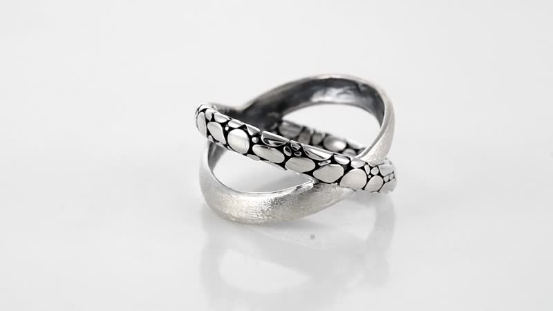Bali Legacy Sterling Silver Tulang Naga Crossover Ring 6.35 Grams