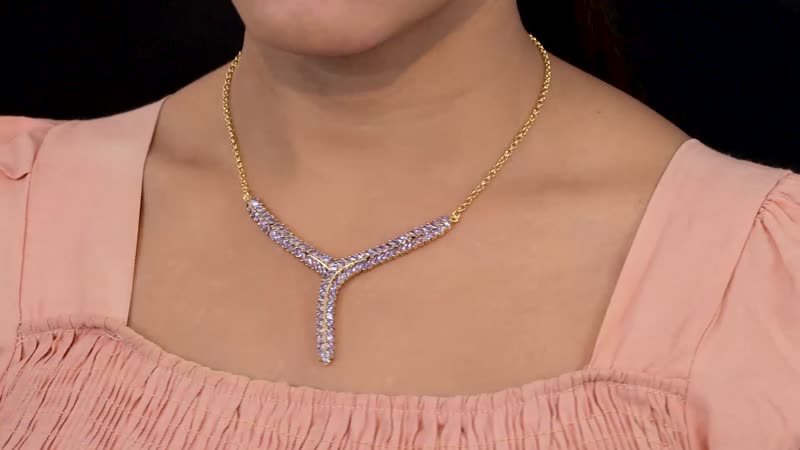 Karis Tanzanite Y-Shaped Necklace 18 Inches in 18K YG Plated 7.25 ctw