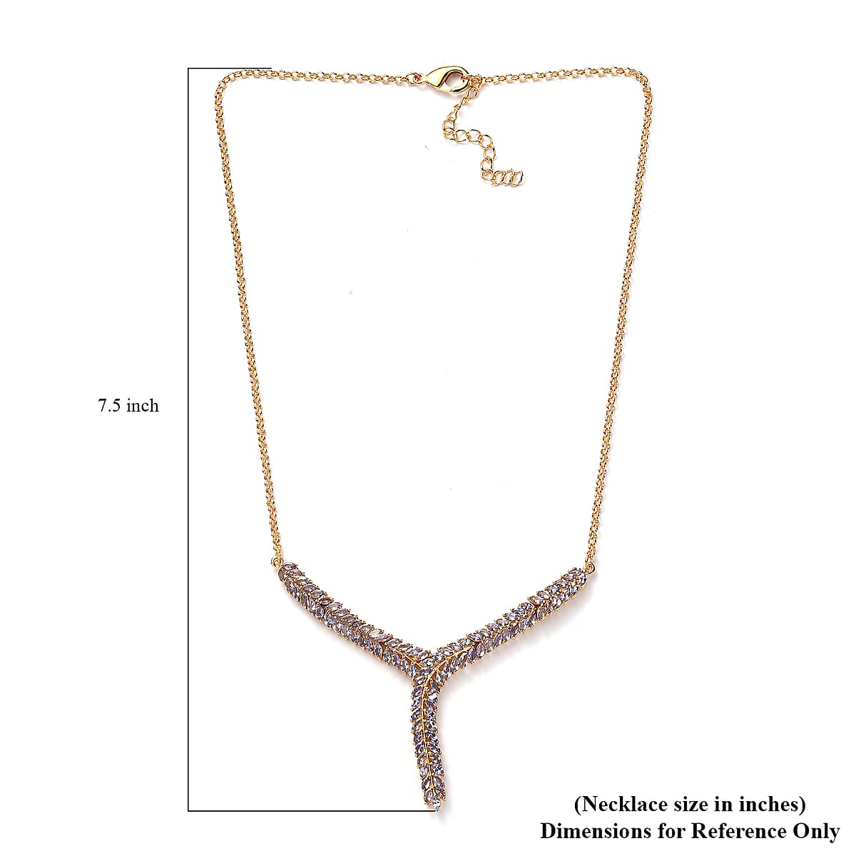 Karis Tanzanite Y-Shaped Necklace 18 Inches in 18K YG Plated 7.25 ctw image number 5