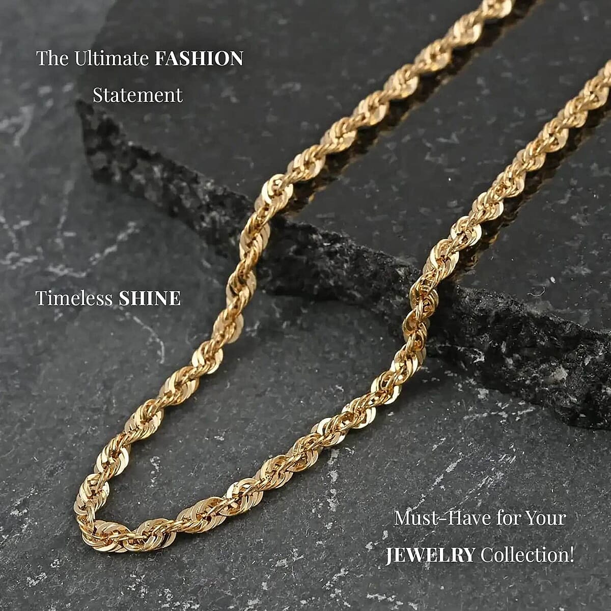 14K Yellow Gold 3mm Rope Necklace 20 Inches 5 Grams image number 1