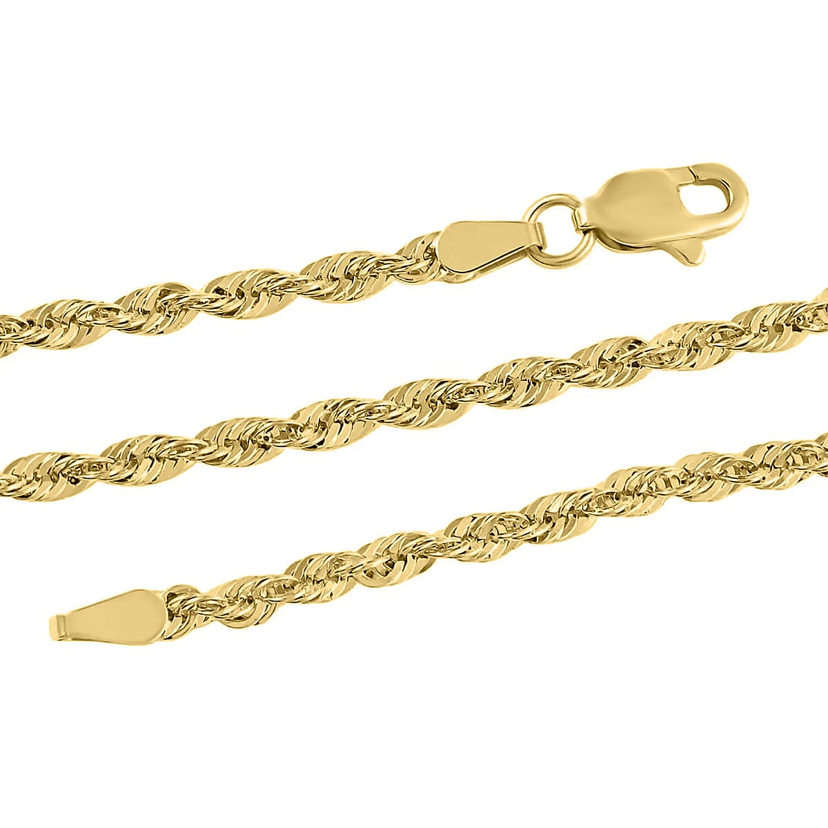 14K Yellow Gold 3mm Rope Necklace 20 Inches 5 Grams image number 3