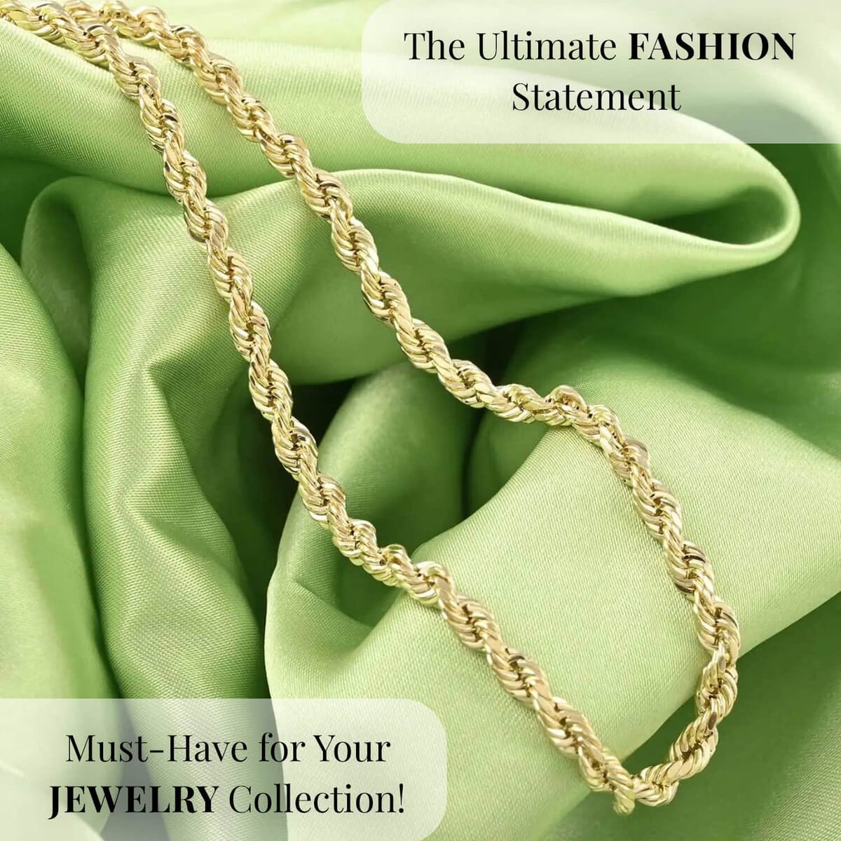 10K Yellow Gold Rope Chain Necklace, Gold Necklace, Rope Necklace, Gold Jewelry, 26 Inch Necklace 5mm 10.40 Grams image number 1