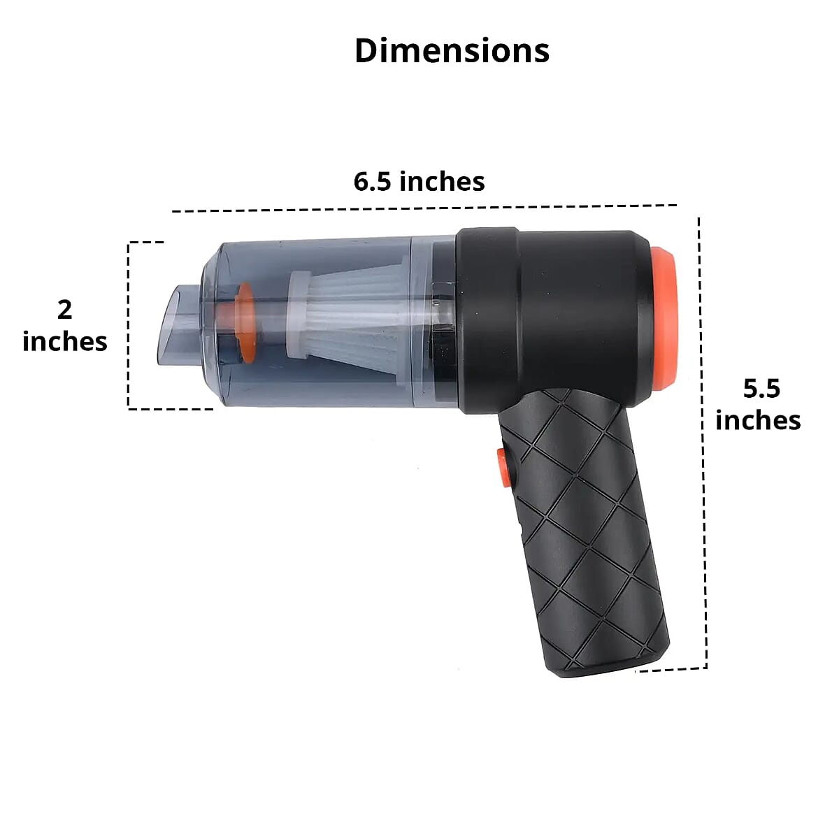 Rechargeable Cordless Handheld 2 IN 1 Black Vacuum Cleaner (Built-in 1200mAh Battery) image number 3