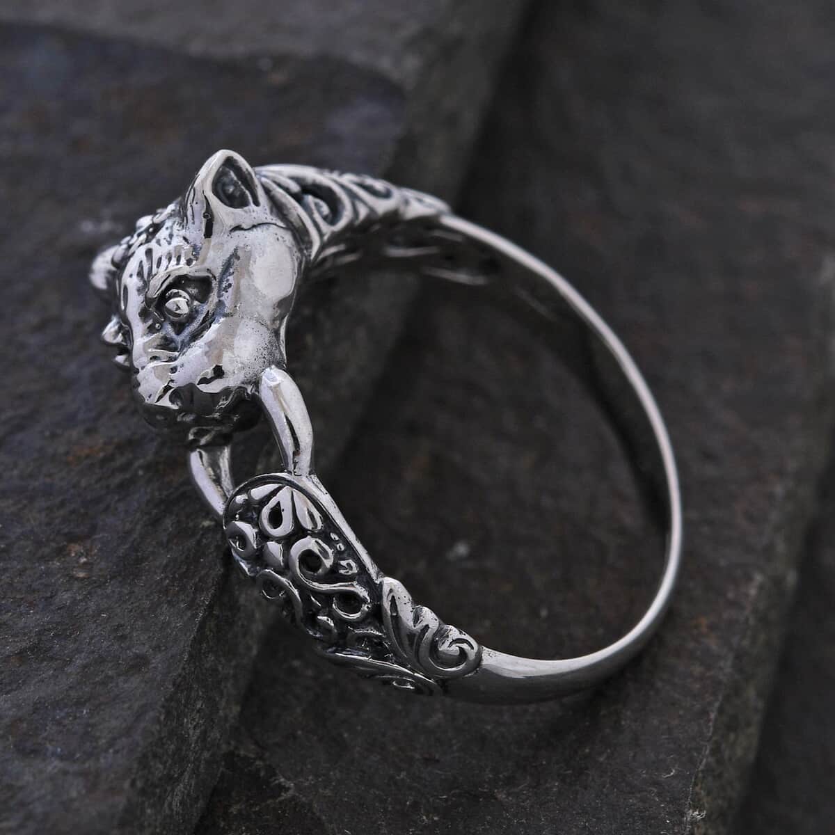 Bali Legacy Sterling Silver Panther Ring (Size 9.0) 5.35 Grams image number 1