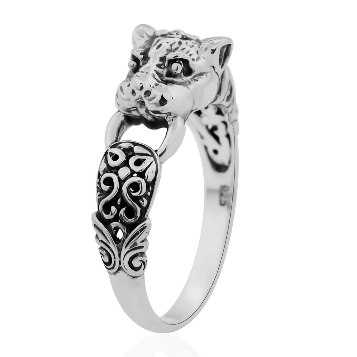 Bali Legacy Sterling Silver Panther Ring (Size 9.0) 5.35 Grams image number 3