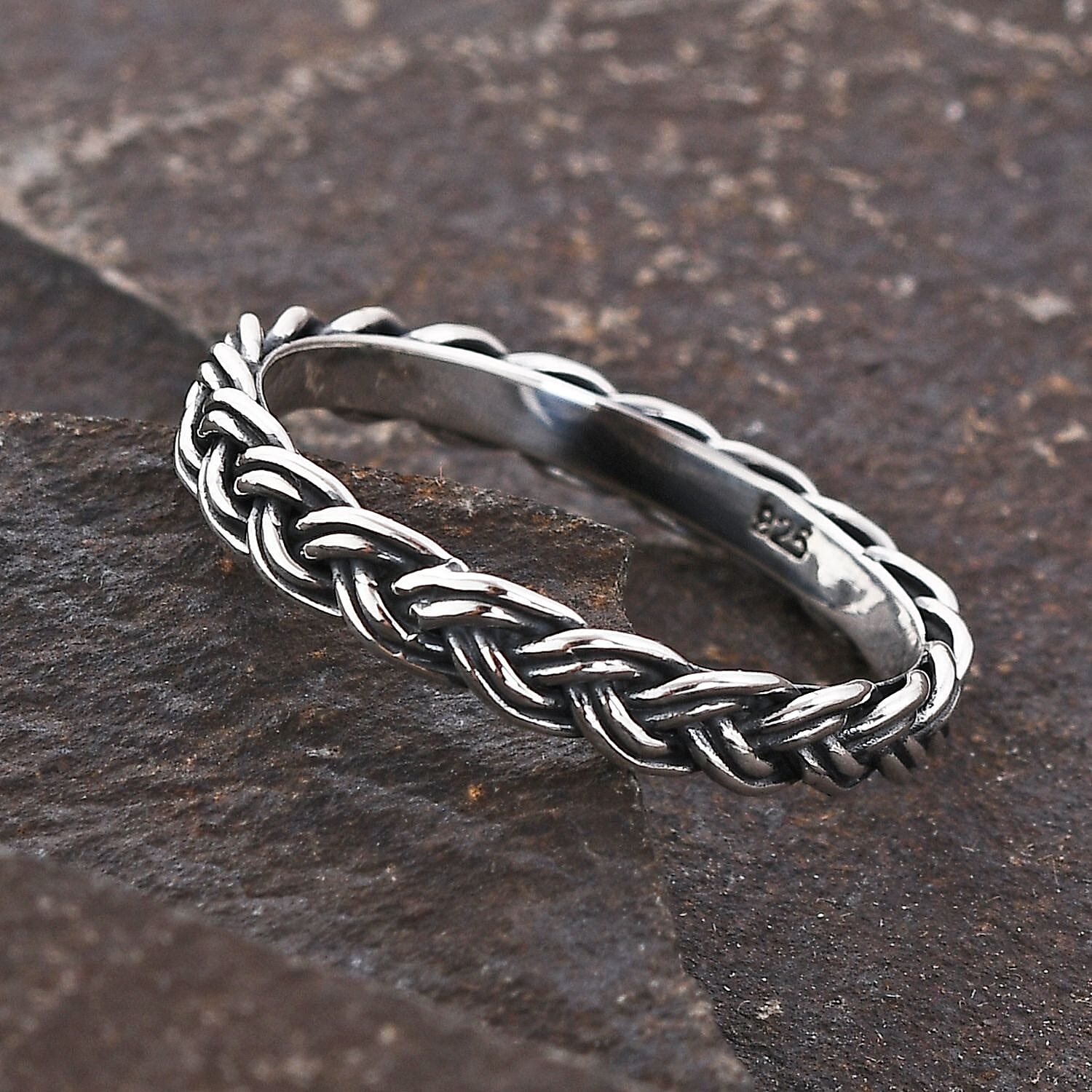Sterling Silver Braided Ring (Size 10.0) 2.35 Grams