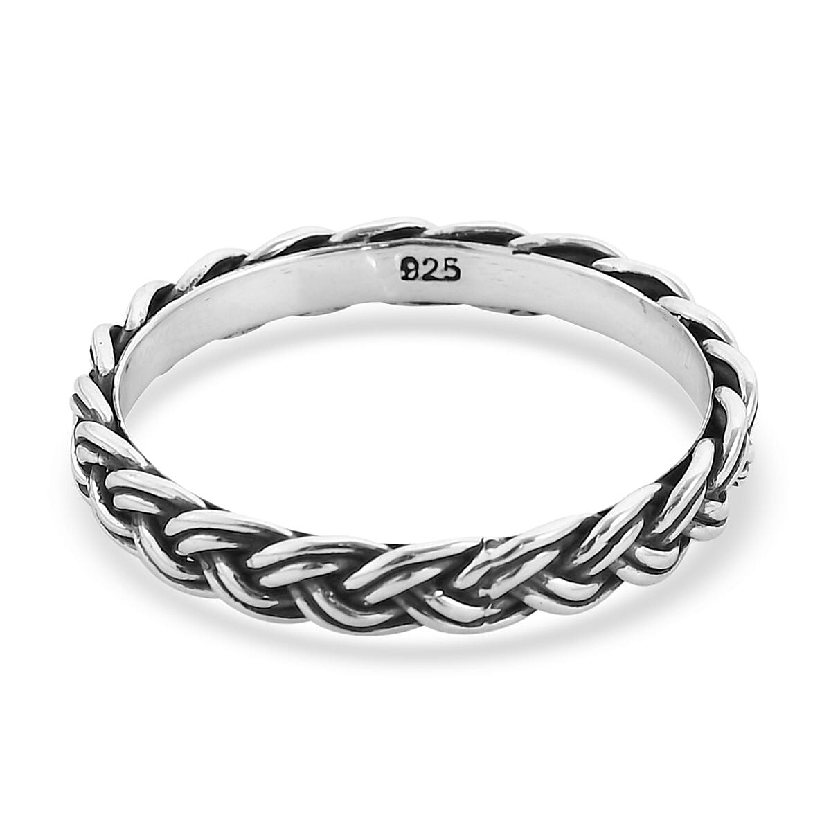 Sterling Silver Braided Ring (Size 10.0) 2.35 Grams
