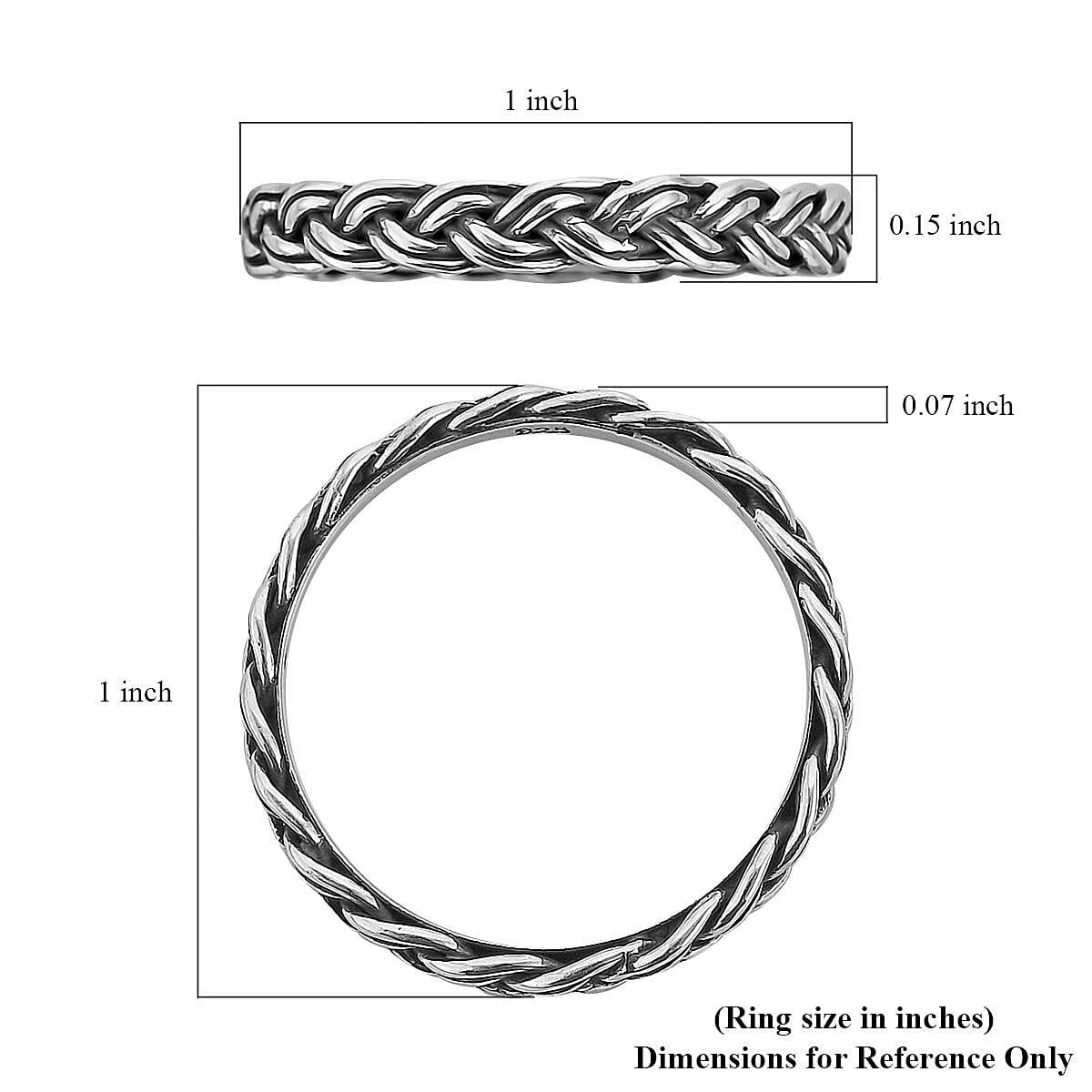 Sterling Silver Braided Ring (Size 6.0) 2.35 Grams image number 5