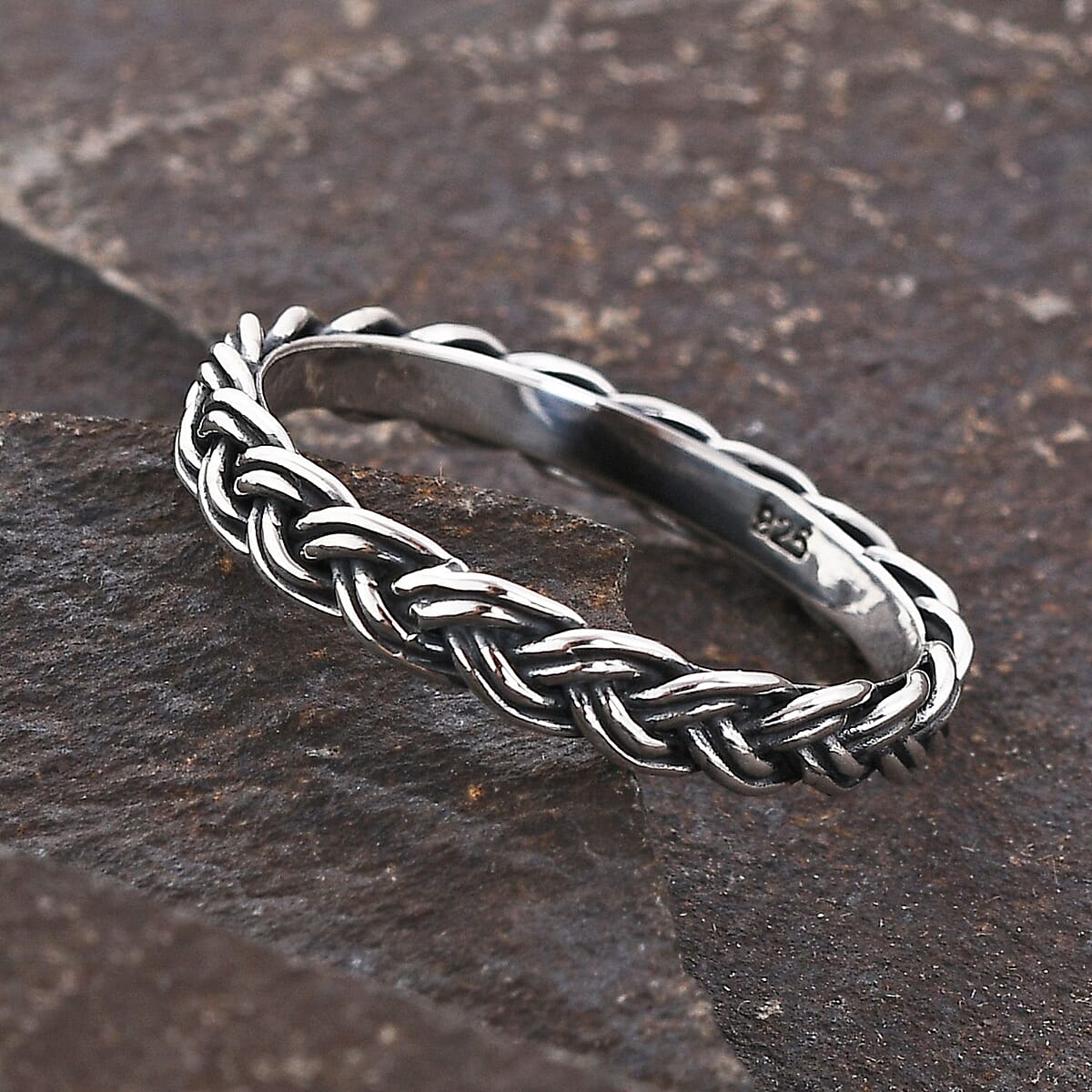 Sterling Silver Braided Ring (Size 8.0) 2.35 Grams image number 1