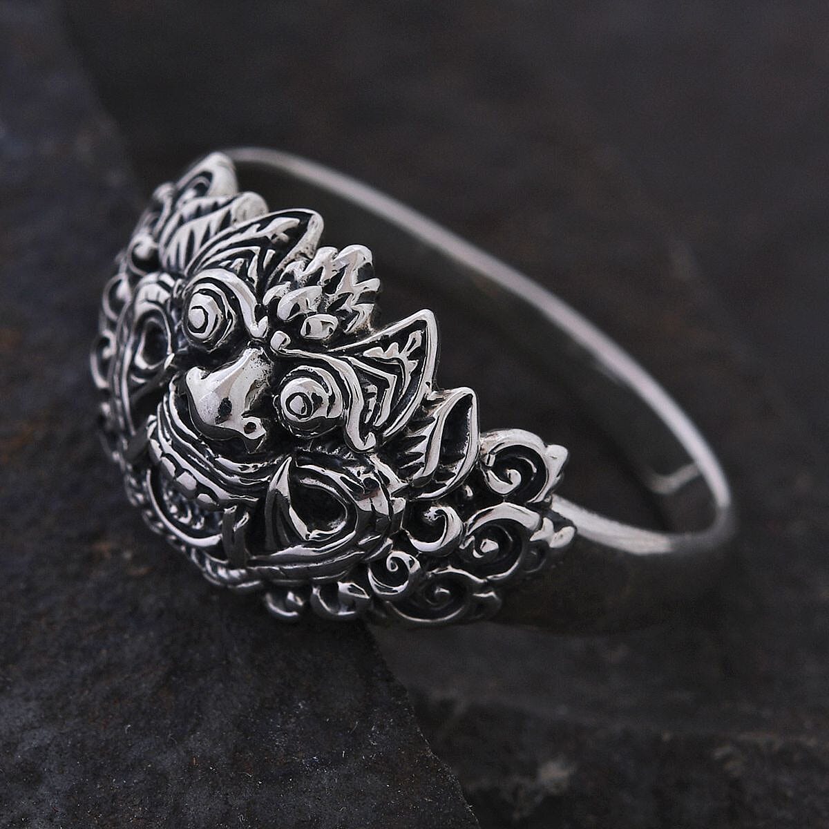 Bali Legacy Sterling Silver Barong Ring (Size 8.0) 5.50 Grams image number 1