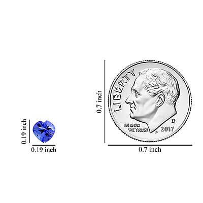 Premium Tanzanite Set of 10 (Hrt 5 mm) 4.00 ctw