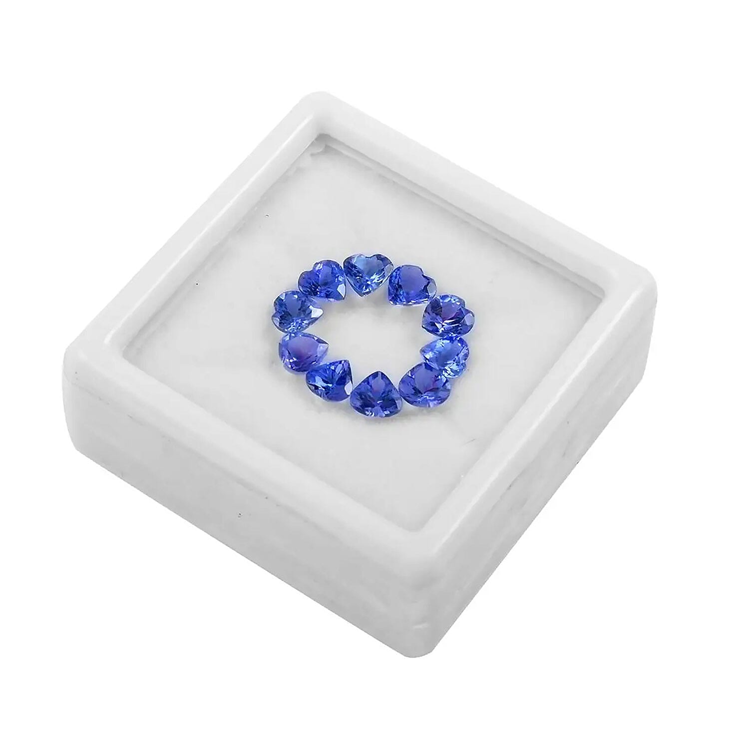 Premium Tanzanite Set of 10 (Hrt 5 mm) 4.00 ctw