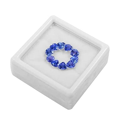 Premium Tanzanite Set of 10 (Hrt 5 mm) 4.00 ctw