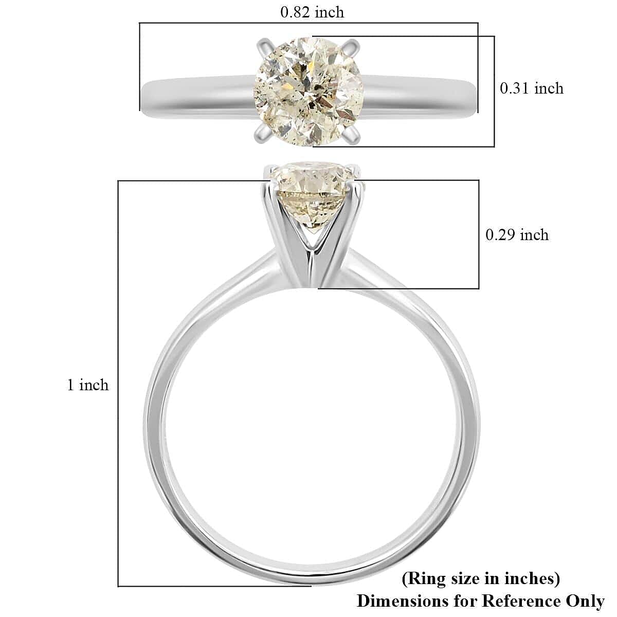 14K White Gold Diamond (I2 - I) Ring (Size 6.0) 1.00 ctw