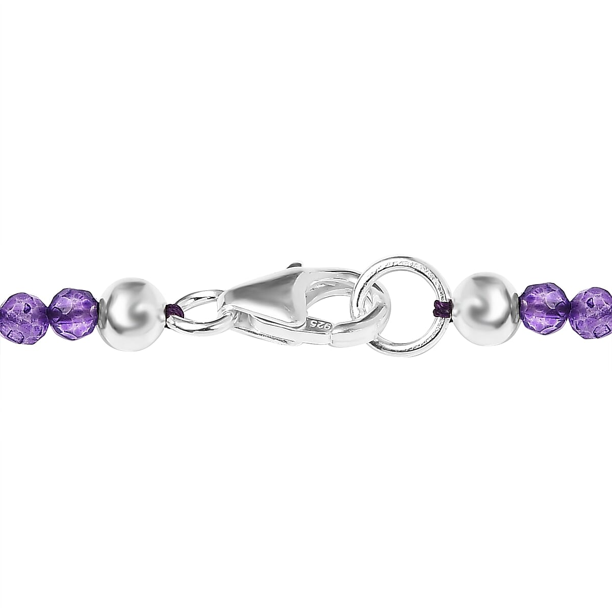 Artisan Crafted African Amethyst and Multi Gemstone Elephant Pendant with Amethyst Beaded Necklace 18 Inches in Sterling Silver 66.15 ctw image number 3