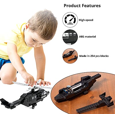 Helicopter Building Blocks Toys (Included 254 Pieces Blocks)