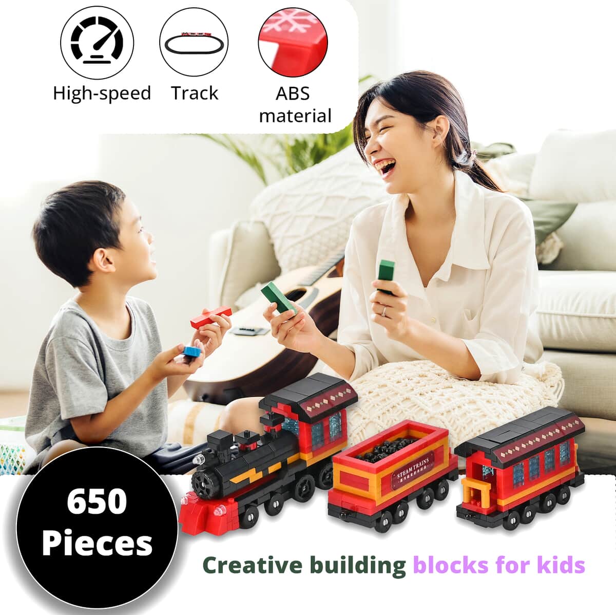 Train Building Blocks Toys (Included 650 Pieces Blocks) image number 2