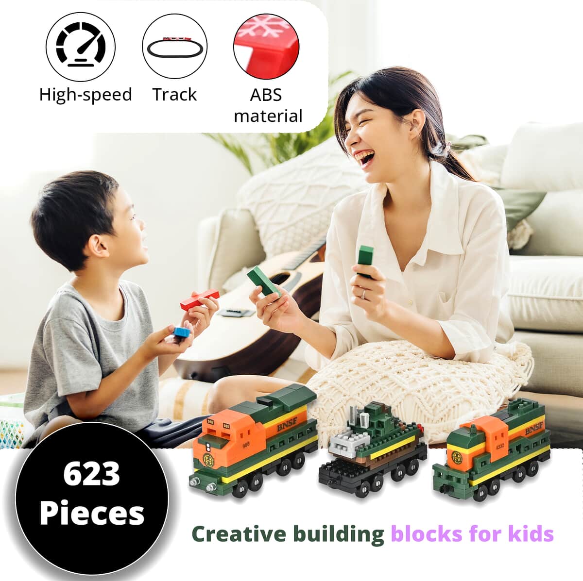 Train Building Blocks Toys (Included 623 Pieces Blocks) image number 2