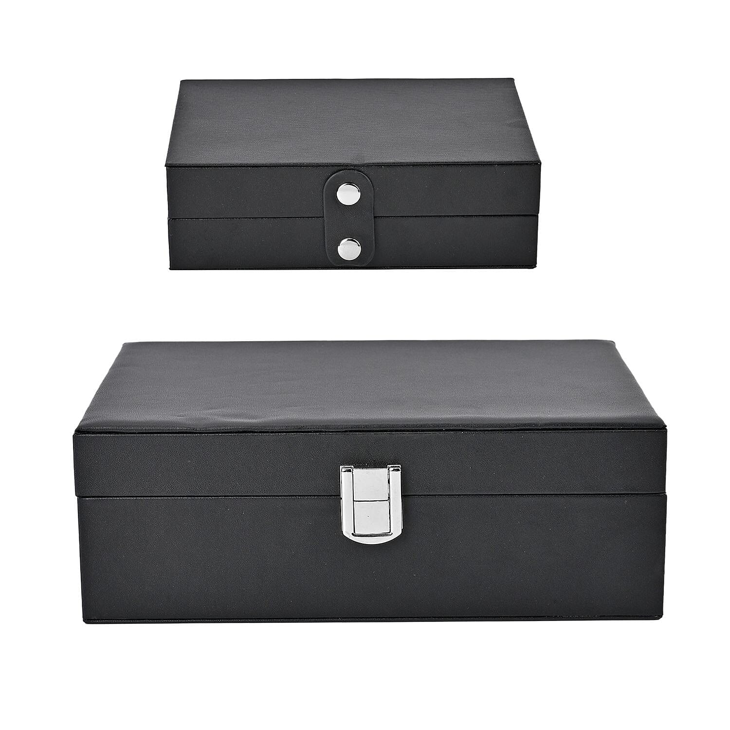 Black Faux Leather New design Set of 2 Jewelry Box