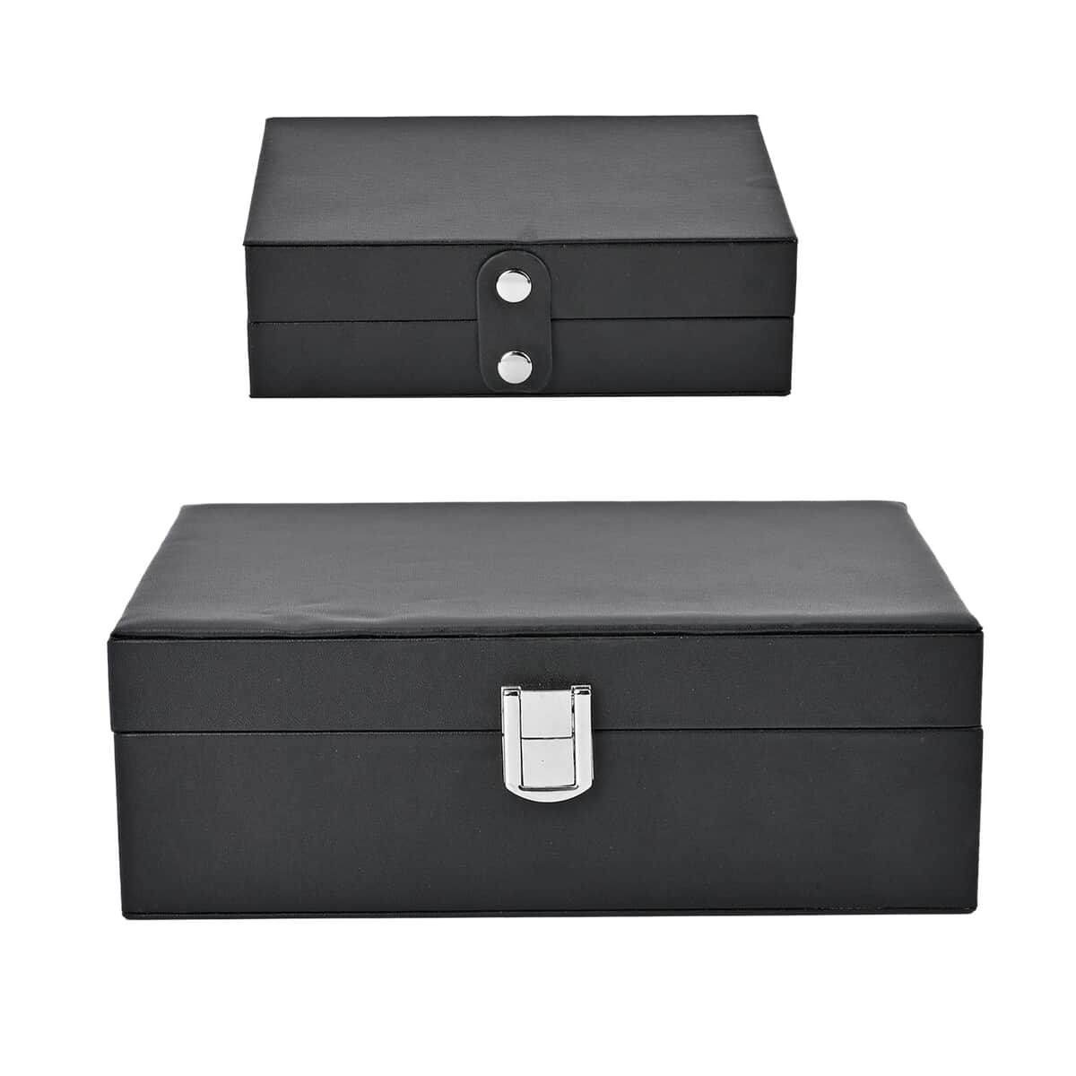 Black Faux Leather New design Set of 2 Jewelry Box image number 2