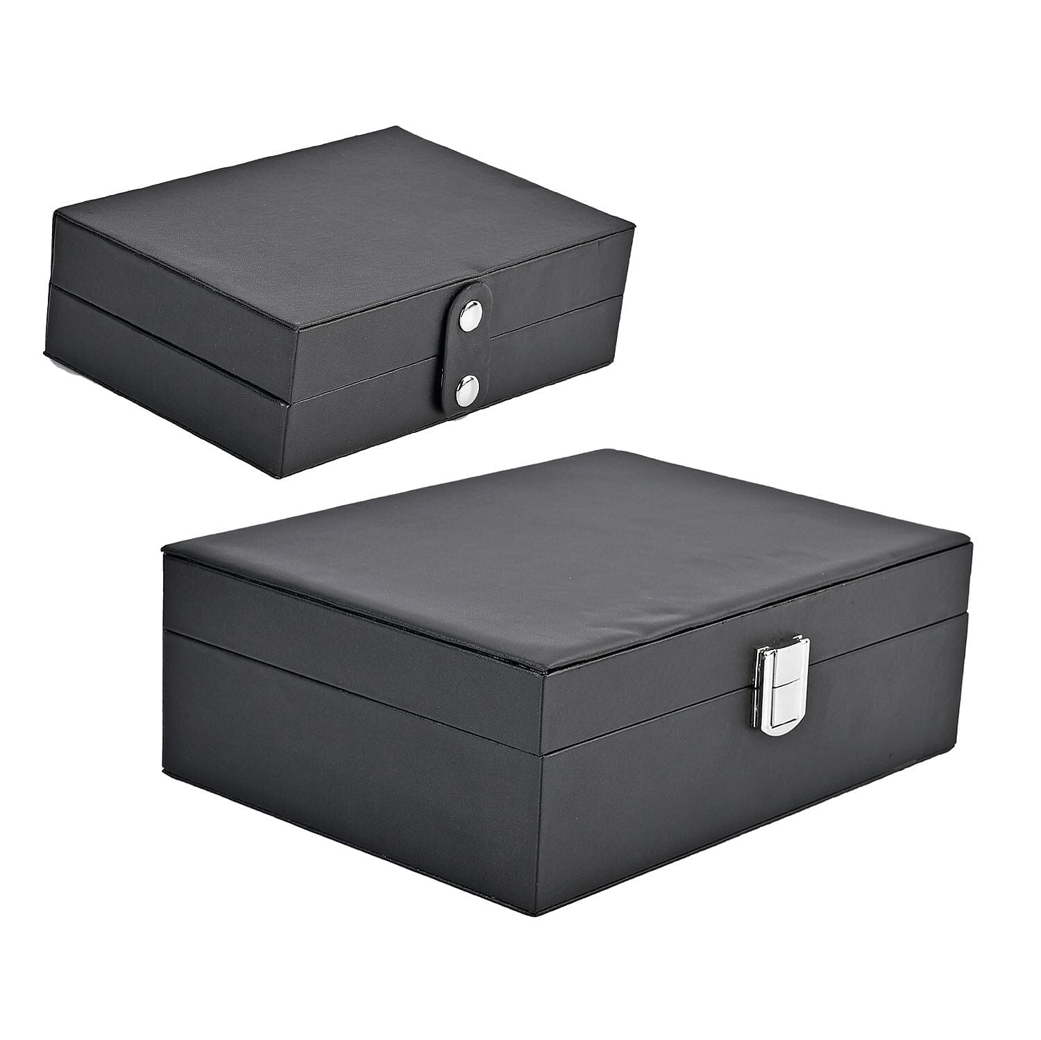 Black Faux Leather New design Set of 2 Jewelry Box